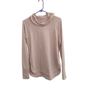 Athleta Lightweight Taupe Hooded Sweatshirt